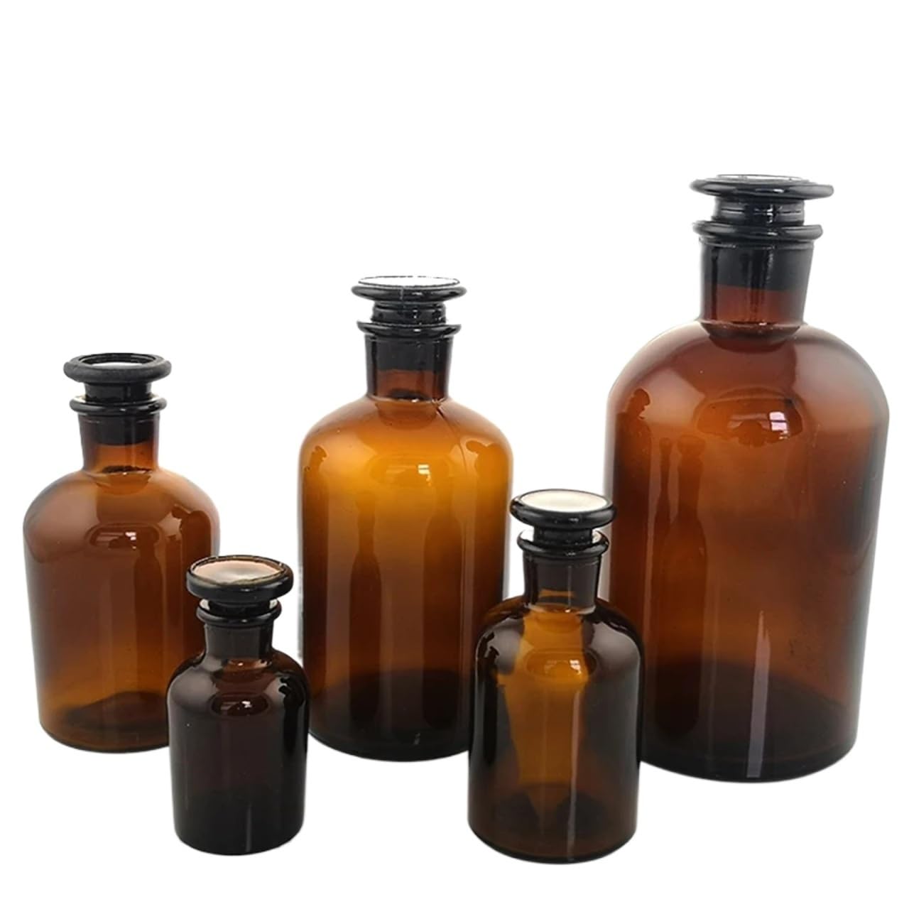 Butelka z odczynnikiem szklanym laboratoryjnym, brązowa, 60 ml do 1000 ml, opakowanie 8 szt.(1000ml)