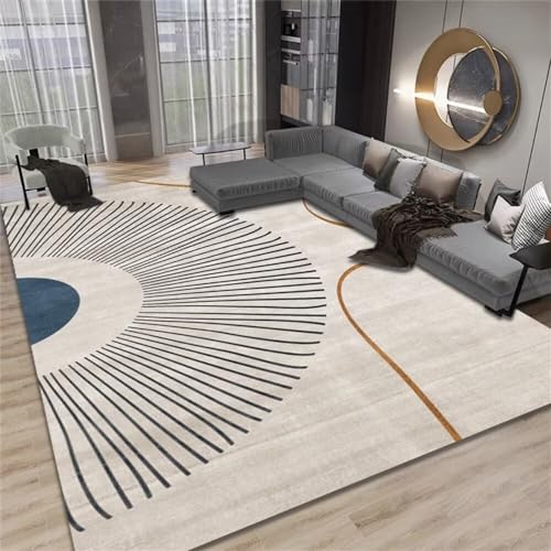 Tapis de sol enfant 80x80cm à motif de lignes noires et fond beige