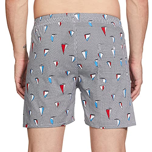 Image of Longies Cotton Mens Boxers Pack of 3 Regular Printed Shorts (LGBOXPO3VOO3 Navy,Grey,Maroon3451 XXL)