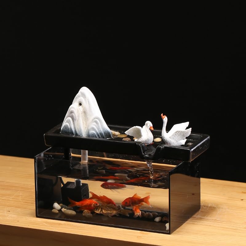Fuentes de Agua de Interior Fuente de Mesa con Agua Corriente, Adornos for Oficina, Escritorio, cerámica, Fuente de rocalla, Feng Shui, pecera giratoria Fuente de Mesa
