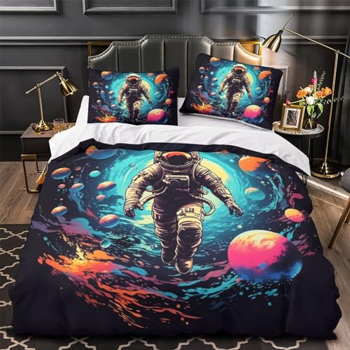 Housse de couette astronaute 3D microfibre de qualité supérieure 3 pièces - 4