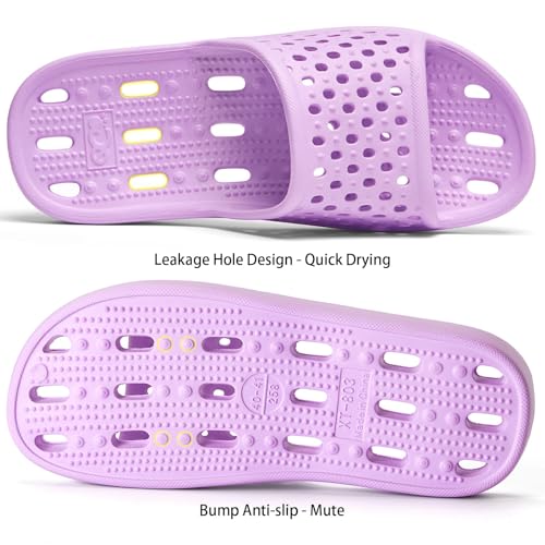 Image of Xomiboe Shower Shoes Men Quick Drying Women Shower Sandals Non-Slip Comfortable House Slippers Bathroom Hotel Flip Flops Slides With Students Gym