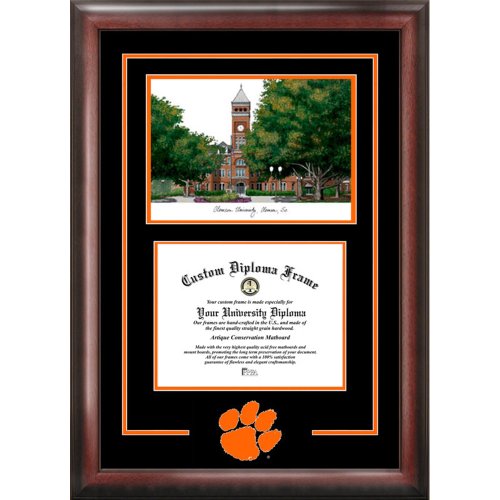 Campus Images SC994SG Clemson University Spirit Graduate Diploma Frame With Lithograph Print cover