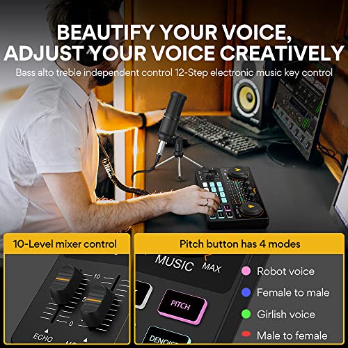 Maono AU-AM200-S1 Podcast Equipment Bundle Audio Mixer All-In-One Podcast Production Studio With 3.5Mm Microphone For Live Streaming, Podcast Recording, Pc, Smartphone, Dj Maonocaster Lite thumb #7