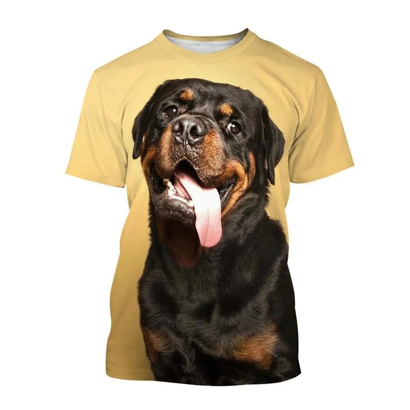 T-Shirt 3D Imprimé Animal Chien Rigolo Homme Tops Manches Courtes Amples