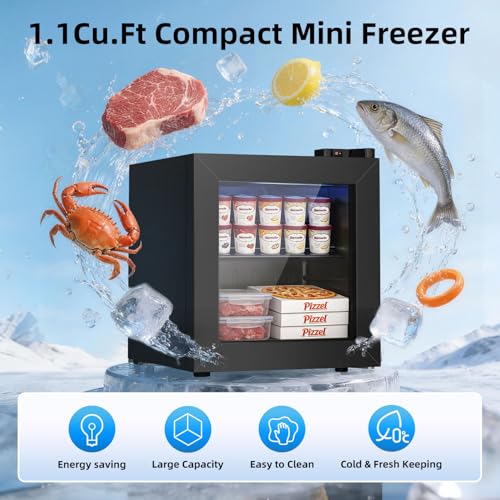 Image of Antarctic Star 35L Upright Ice Cream Storage Unit, Compact Vertical Design with Mechanical Temperature Control, (-10F to -18F), Small Capacity Cold Storage for Home /Office /Dormitory Use, 115V /60Hz
