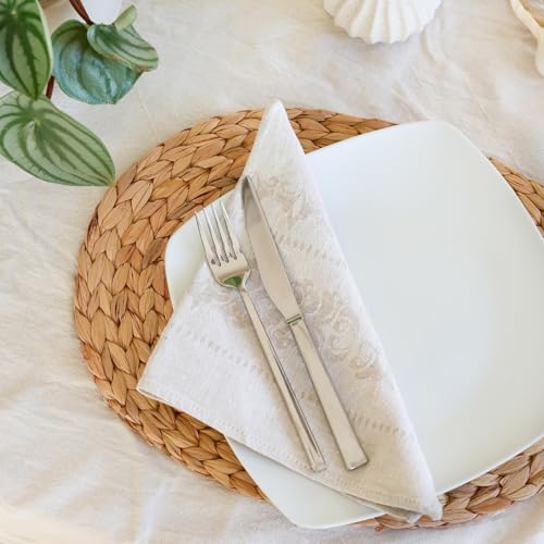 Set de table ovale tressé jacinthe d'eau lavable 40x30 de table cuisine - 6
