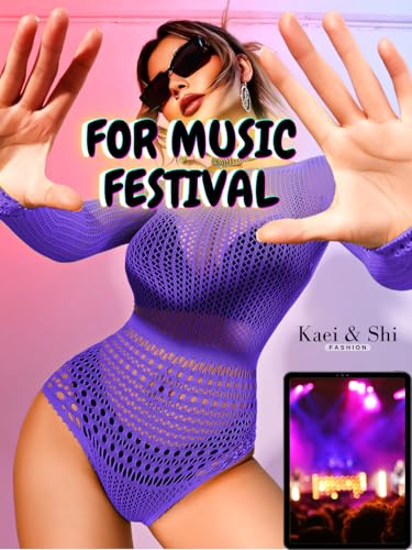 Image of Kaei&Shi Sexy Hollow Rave Outfits, Fishnet Bodysuit Fits US Women Sizes 0-18, Sheer Lace Glow Party Tops Festival Mesh