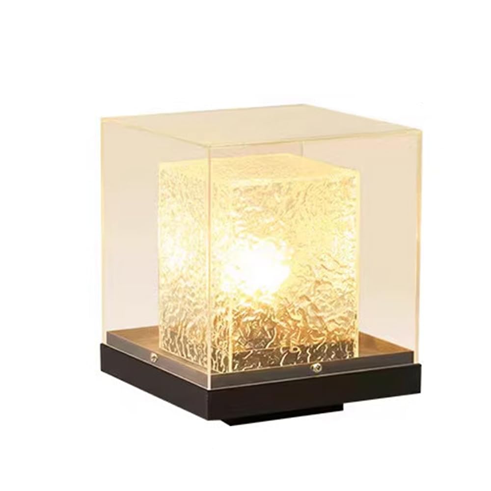 Hcipjqy Multicolor Clear Acrylic Waterproof Post Lights Lamp Nordic Front Door Courtyard Warm Post Light Fixture Modern Waterproof Pillar Lantern Lamp Fixtures Outdoor Street Lighting Fixtures For Yard Garden