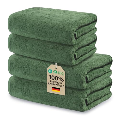 Ôhm Handtuch-Set 4-teilig Baumwolle Tannengrün