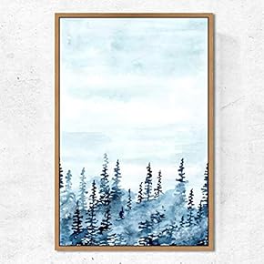 SIGNWIN Framed Canvas Wall Art Pine Tree Canvas...