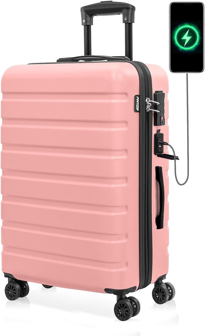 Luggage AnyZip PC+ABS Hardshell Suitcase with 4 Universal Wheels