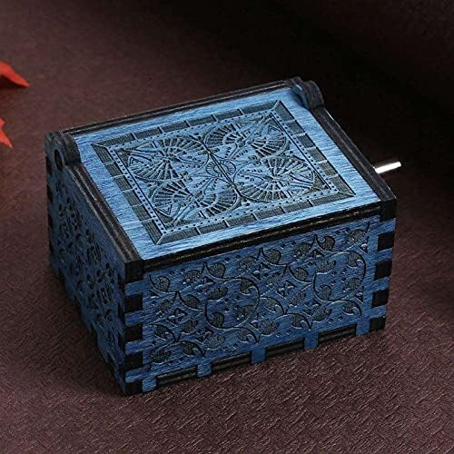 EITHEO Wooden Uniq Carved Hand Crank Hp Blue Theme Music Box, Child