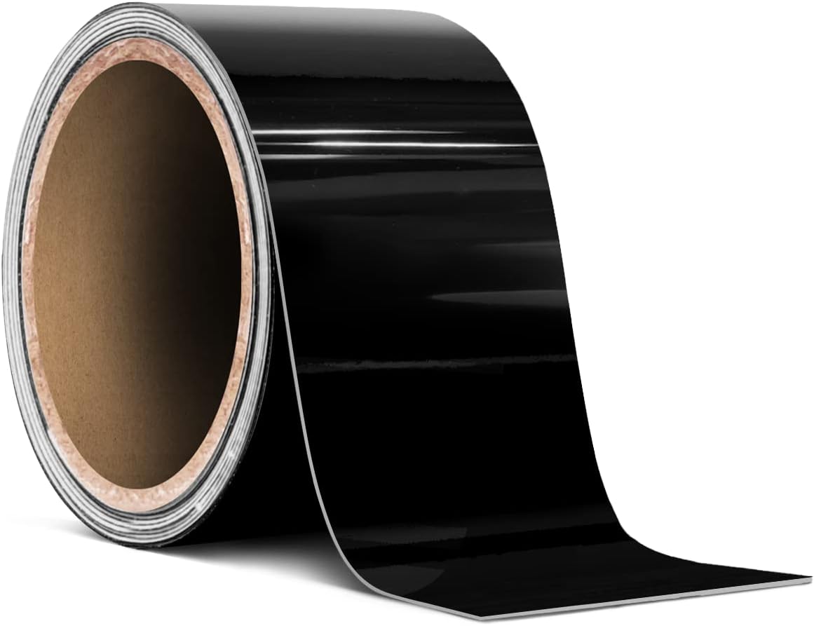 VViViD No-More Chrome Black Vinyl Overlay Wrap Black-Out Strips Roll DIY (High Gloss Black (40ft x 2 Inch Bulk Roll))