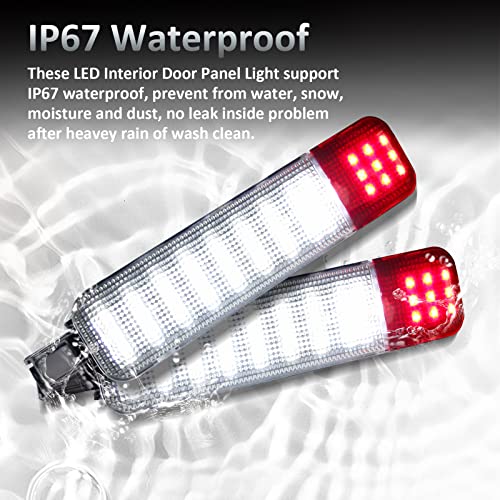 Luces LED interiores para puertas rojo y blanco para camioneta miniatura 7