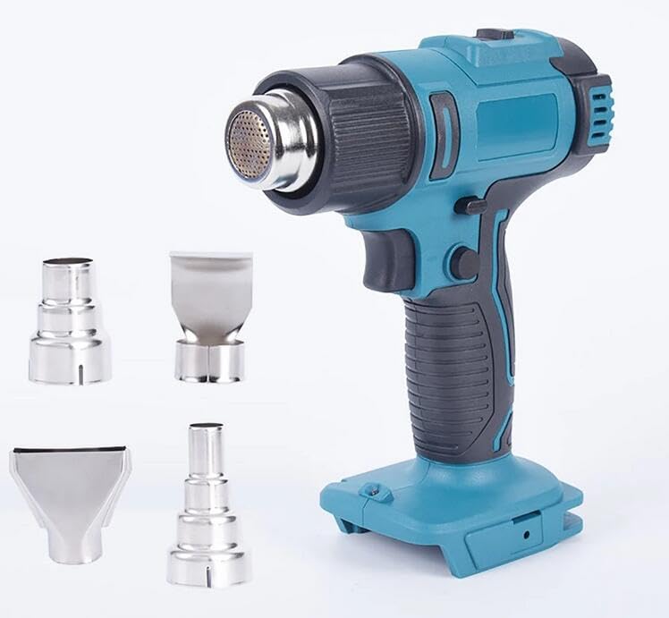 Cordless Lithium Rechargeable Heating Equipment Handheld Hot Air Gun Machine Temperatures Adjustable Power Tool with 4 Nozzles