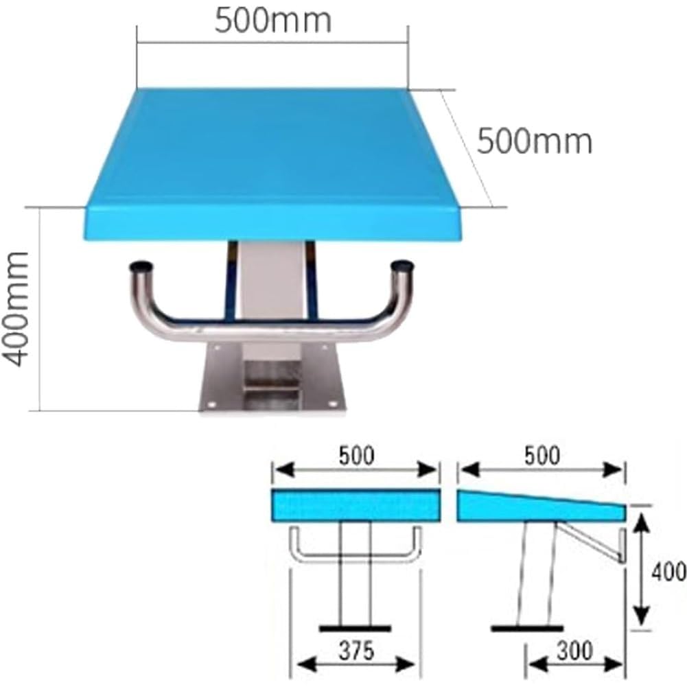 Tavola per immersioni da piscina con piattaforma in acciaio inox, inclinazione di 15°, superficie antiscivolo, supporta 181,4 kg, ideale per competizioni di nuoto indoor e outdoor