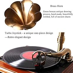 WSMLA Turntable Record Player 3 Vitesses avec Subwoofer Version Portable Gramophone Big Horn Gramophone - Les Beatles, Paul McCartney, John Lennon, RIngo Starr, George Harrison WSMLA Turntable Record Player 3 Vitesses avec Subwoofer Version Portable Gramophone Big Horn Gramophone – Image 3