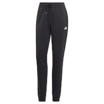 adidas Femme Essentials Linear French Terry Cuffed Pants, Black, White, M