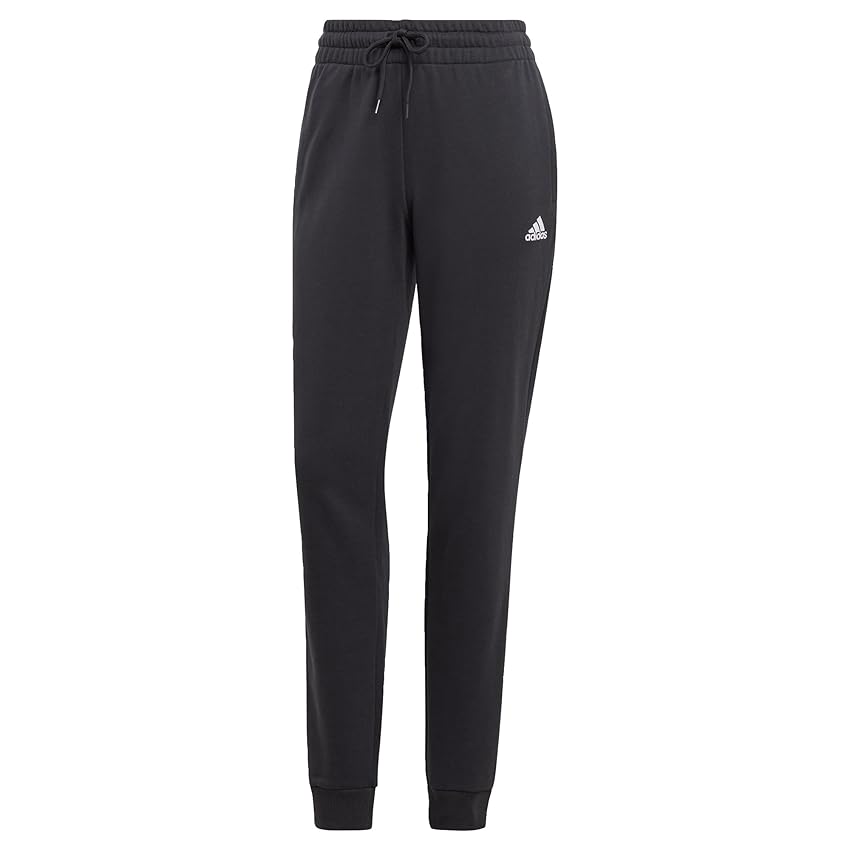 Adidas Femme Essentials Linear French Terry Cuffed Pants, Black/White, M