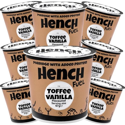 Toffee Vanilla - Protein Porridge, Hench Fuel, High Protein, 20g of Protein, Porridge Pot, Instant Oats, Low Sugar, Real Fruits, Breakfast Pot