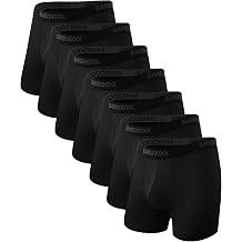 BAMBOO COOL Mens Underwear Breathable Boxer Briefs with Fly Moisture-Wicking Lightweight Underwear 7-Pack