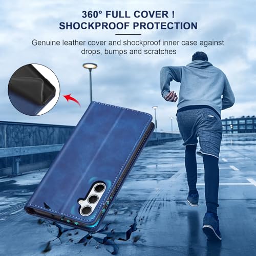 Image of Jasonyu Flip Wallet Case for Samsung Galaxy A35,Blue