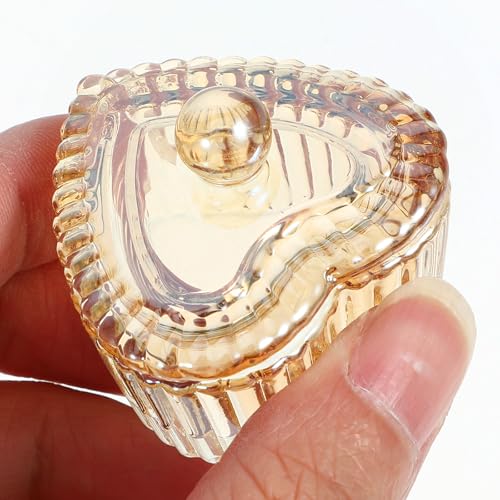 Contenedor para uñas de vidrio 2pcs color dorado claro miniatura 4