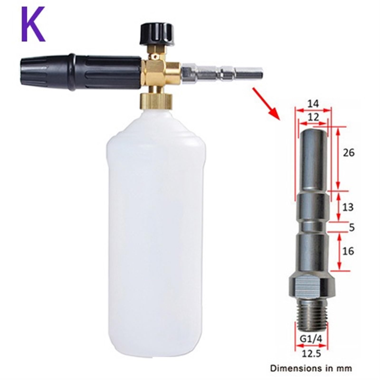 Bottiglie Spray Ad Alta Pressione - Spruzzatore Di Schiuma Per Lavaggio Auto Da 1 Litro, 1400PSI~4000PSI Spruzzatore D'acqua, Auto Pulita Schiuma Sapone Spruzzatore Manuale Schiuma Lavaggio Auto(K)