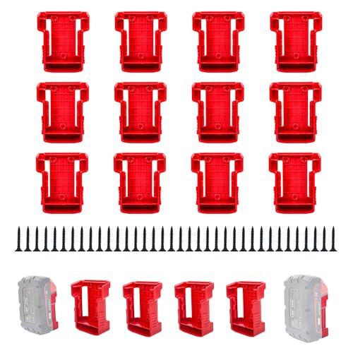 GIPFTYAG Battery Holder for Milwaukee M18 18V Battery Mounts Dock Holder Fit for M18 48-11-1815 48-11-1828 48-11-1850 48-11-1860 No Battery (12 pcs)