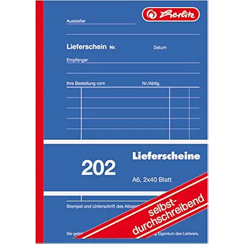 Herlitz Lieferschein A6 202 Papel Autocopiante Cover