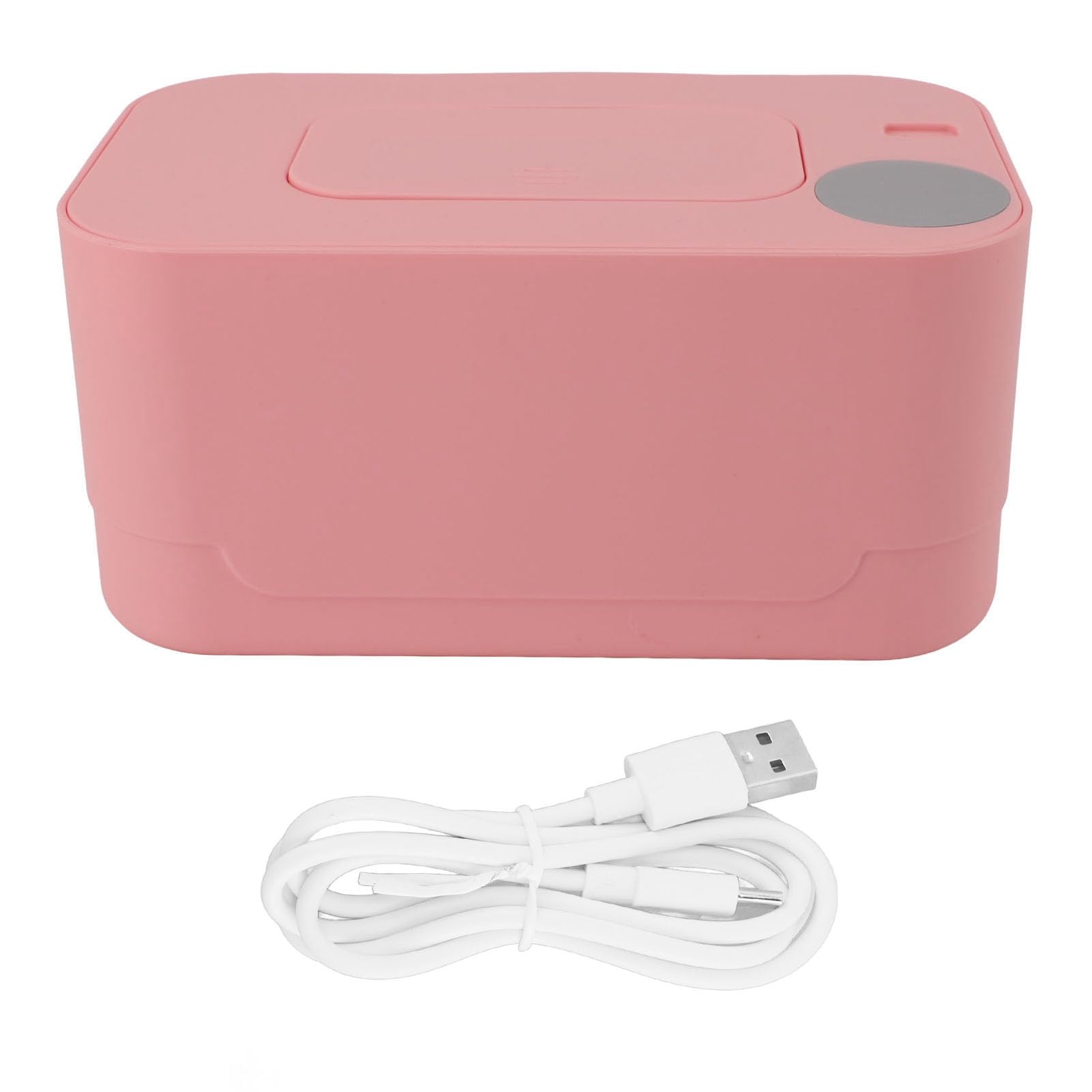 Baby Wipe Warmer, Compact Portable Wipe Warmer Intelligent Temperature Baby Wet Wipes Dispenser for Vehicle Home Use Baby Shower Gifts White (Pink Constant Temperature)