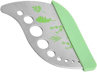 Jagowa 1 Piece Herb Stripper 9 Hole Stainless Steel Herb Cutter Leaf Stripper with Protective Cover Kitchen Gadget for Basil, Rosemary, Thyme, Chard, Kale, Mint