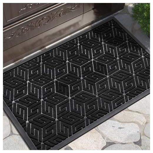 17 Front Yard Walkway Ideas 6 Yimobra Front Door Mat Outside Entrance, Waterproof All-Season Weather Doormat, Welcome Matt Outdoor Indoor Entryway, Non Slip Natural Rubber, Easy Clean Entry Mat for Patio, 29.5x17, Black