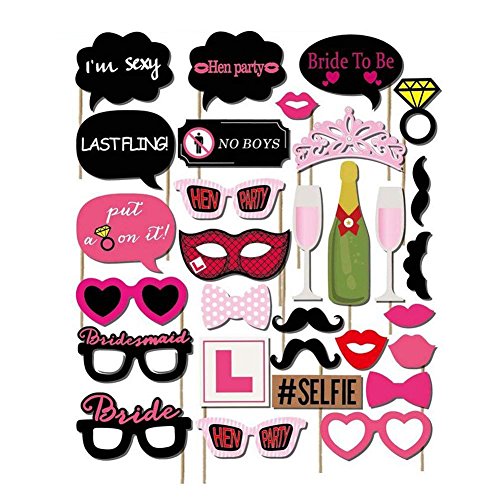 Accessoires pour photo d'enterrement de vie de jeune fille - Moustaches, flamants hawaïens