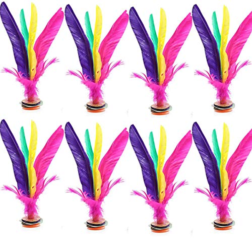 GOESUP 8 Pack Kick Shuttlecock Chinese Jianzi Foot Exercise for Men and Women Competition Outdoor Sport Game
