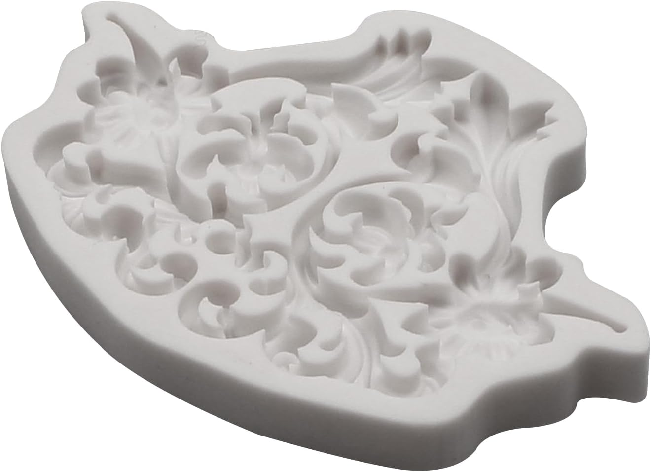 Baroque Floral Decorative Silicone Clay Molds European Relief Scroll Silicone Mold Embossed Flower Lace Chocolate Mold for Resin Casting Clay Fondant