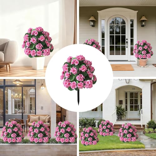 Flores artificiales resistentes al sol para balcones sin riego 5