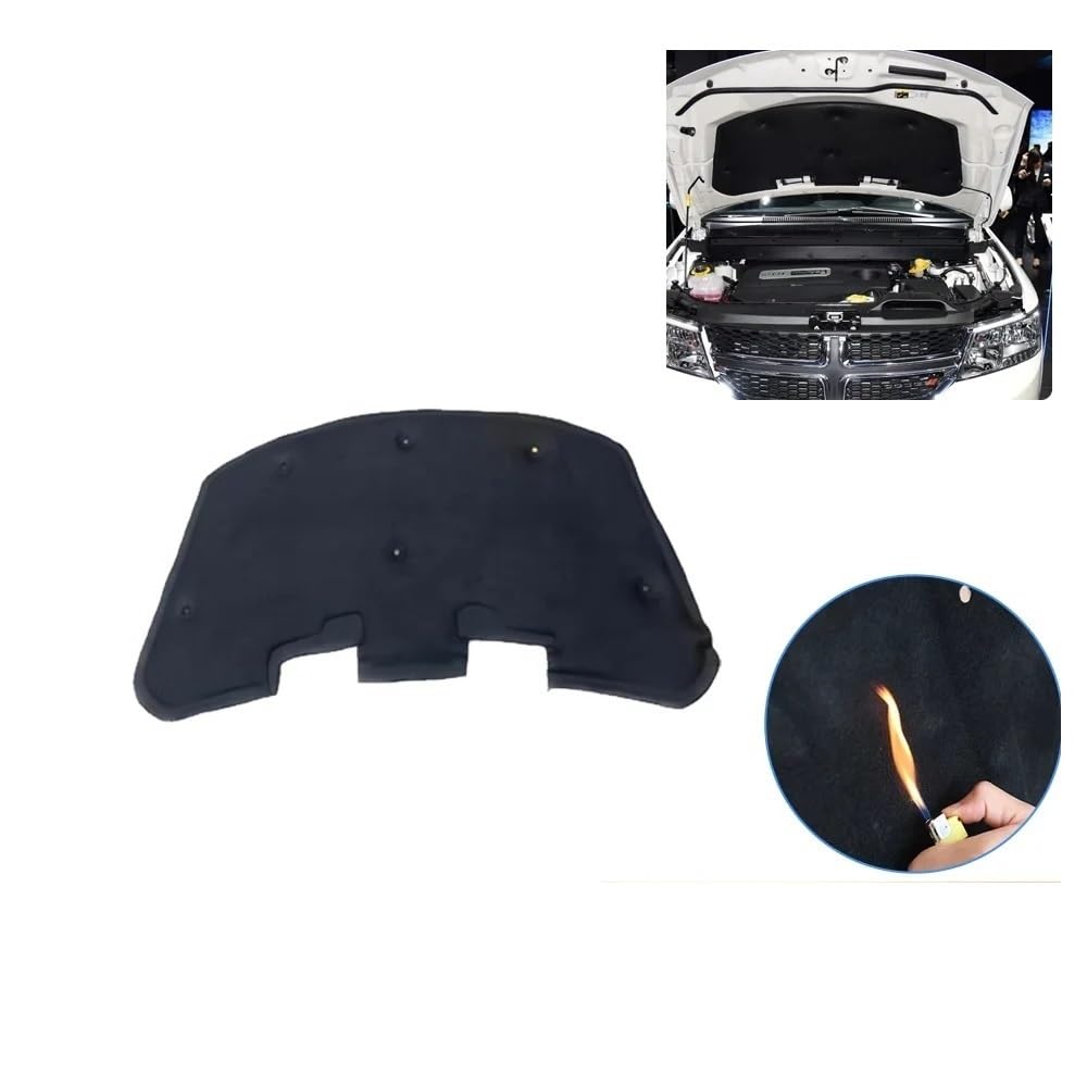 Tappetino isolante cofano motore Per Fiat Per Freemont Jc 2011-2016 | Cuscinetto isolante per cofano auto in foglio di alluminio nero