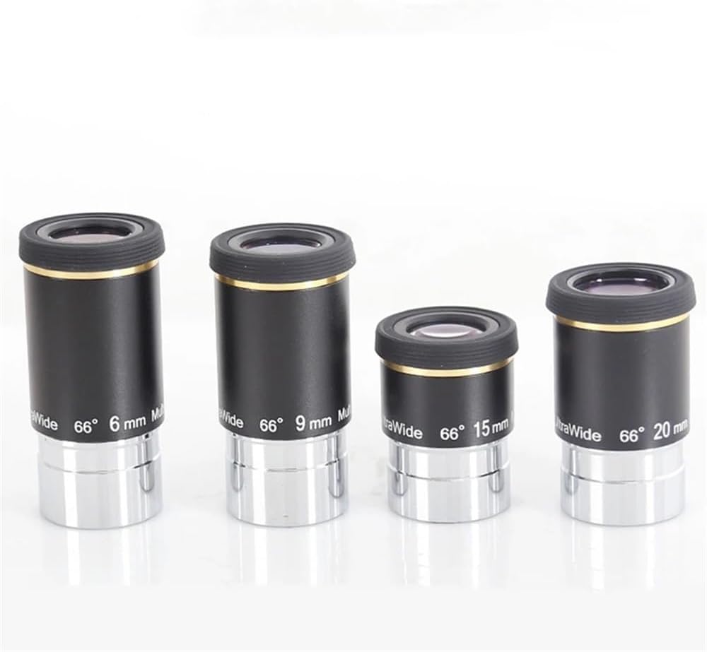 Astrophotography Accessories Ultra Wide Angle 66 Degree Eyepiece 1.25 Inches UW6mm UW9mm UW15mm UW20mm Astronomical Telescope Accessory(UW20mm)