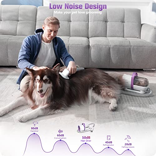 Homeika Pet Grooming Kit & Vacuum Suction 99% Pet Hair, Dog Hair Vacuum With 8 Pet Grooming Tools, 6 Nozzles, Deshedding/Grooming/Nail Grinder/Paw Trimmer And Clipper For Dogs Cats, Storage Bag, 1.5L #TOP2
