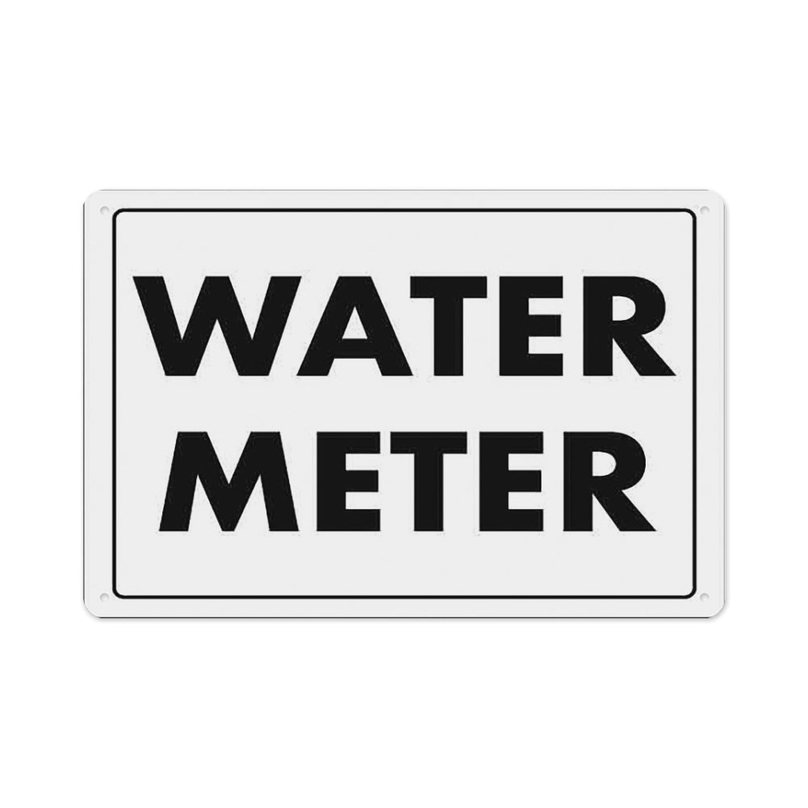 Peiyeety A02 Water Meter Sign Aluminum Tin Warning Signs For Home Outdoor Garden 8X12 Inches