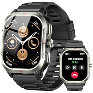 GPS Smart Watch for Men, 2.06"HD Screen Fitness Watch Answer/Make Call, Smartwatch with Heart Rate/Sleep Monitor/Pedometer, 100+ Sports Modes, IP68 Waterproof Activity Tracker Running for Android iOS