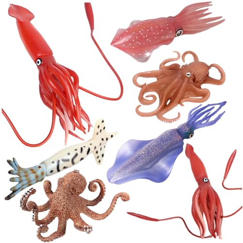 Figurines d'animaux de l'océan Jorzer, 7 pièces de jouets de créatures marines en plastique