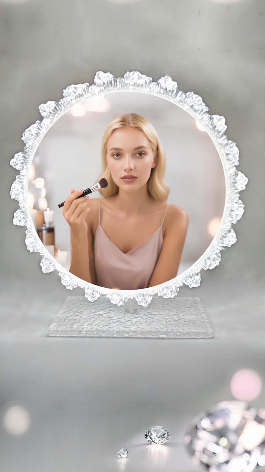 Cristal LED Espejo de Tocador con Luz y Control Táctil miniatura 7