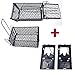 Produktbild Pest Control, 4-Tlg, Kastenfalle für innen, außen, 2+2 Lebend Mäuse Rattenfallen, Eichhörnchen-Käfigfalle + Schlagfalle ratten Feldmaus Tierfallen Mausfänger Wiederverwendbare 24x14x13cm und 16x9cm