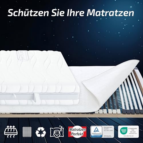 Matratzen Perfekt Matratzenunterlage atmungsaktiver Filz Matratzenschoner Schutz vor Druckstellen & Verschmutzung Unterlage zwischen Lattenrost und Matratze (90x200)