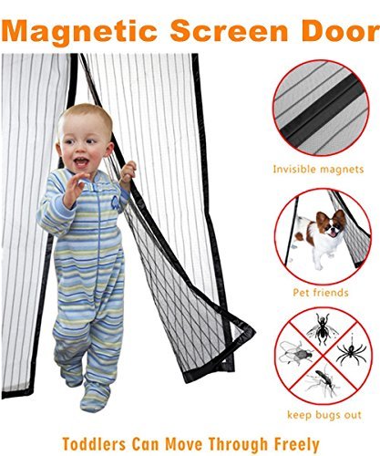 ScreenDoorYET screen34822 Magnetic Screen Door Mesh Curtain, Full Frame Velcro