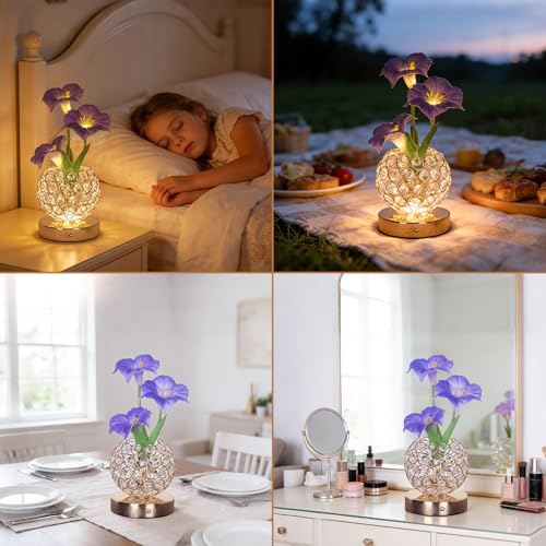 Geburtstagsgeschenke für Frauen, LED Lila Prunkwinde Blume Lampe – Bild 5