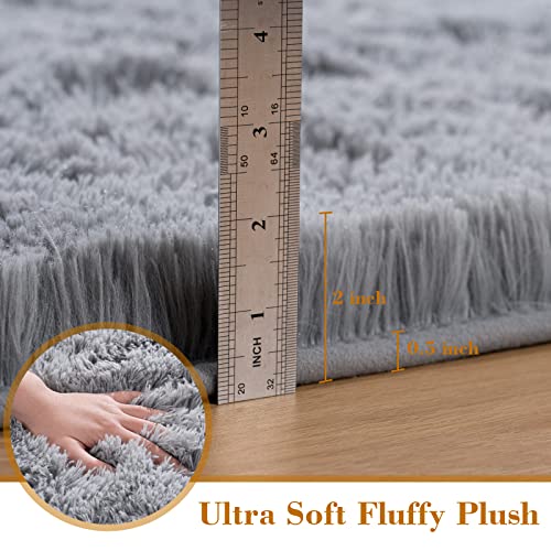 Fosirug Rugs For Bedroom Long Plush 2X6 Feet Runner Rug For Living Room Ultra Soft Shaggy Carpet For Christmas Home Decor Fluffy Mat Faux Fur Rug For Bedside Nursery Kids Room College Drom thumb #1